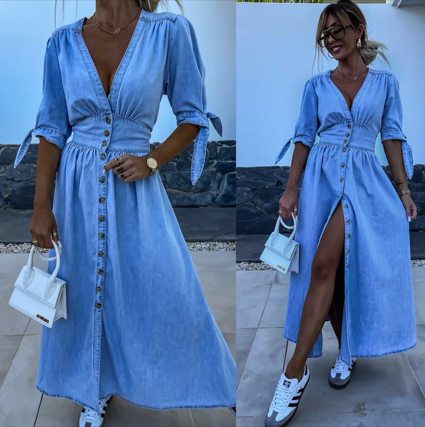 Sophia™ | Robe en Denim Éclatante