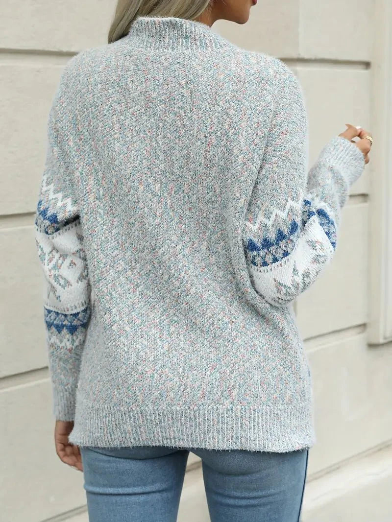 Pull en tricot flocon de neige pour femmes